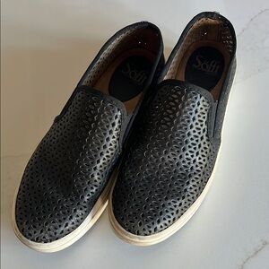 Sofft Black Perforated Slip-On Shoes